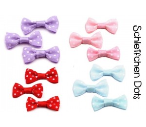 2 St. Schleife Schleifchen gepunktet Dots 15x30mm